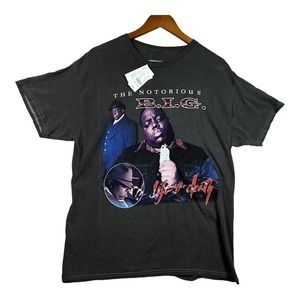 NEW Notorious B.I.G Biggie Life After Death 90s Hip Hop Rap Tupac Shirt Grey M